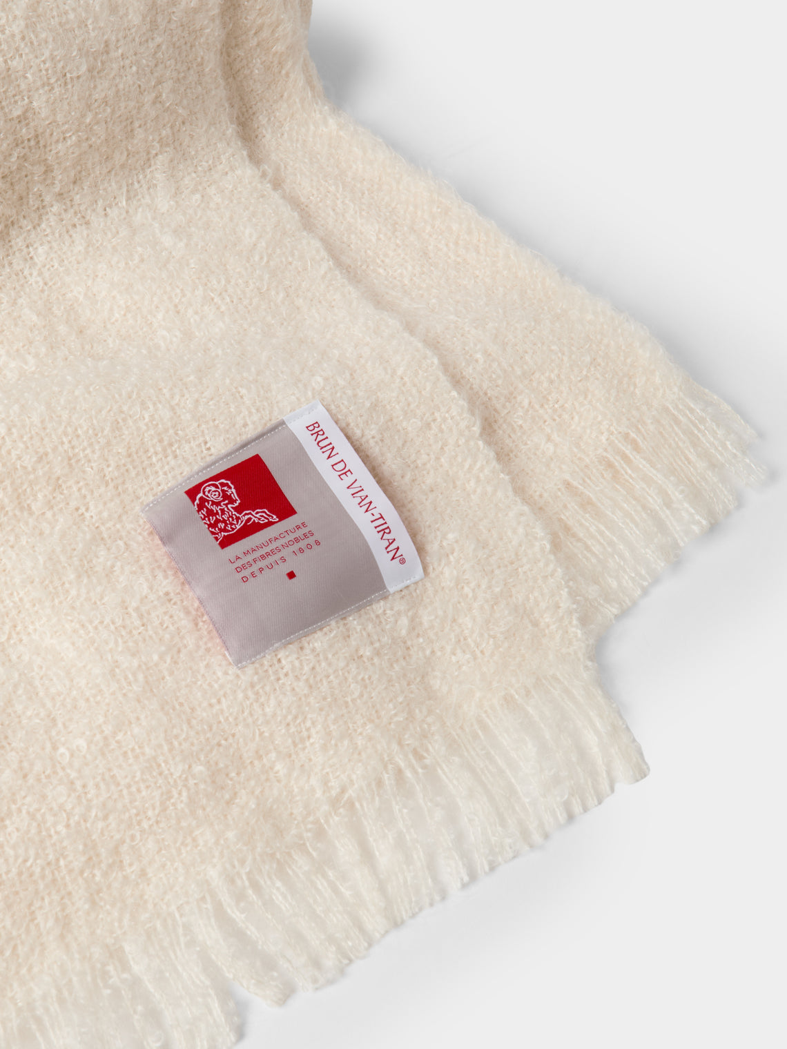 Brun de Vian-Tiran - Cirrus Handwoven Mohair Bed Blanket (108in/2.75m) - White - ABASK
