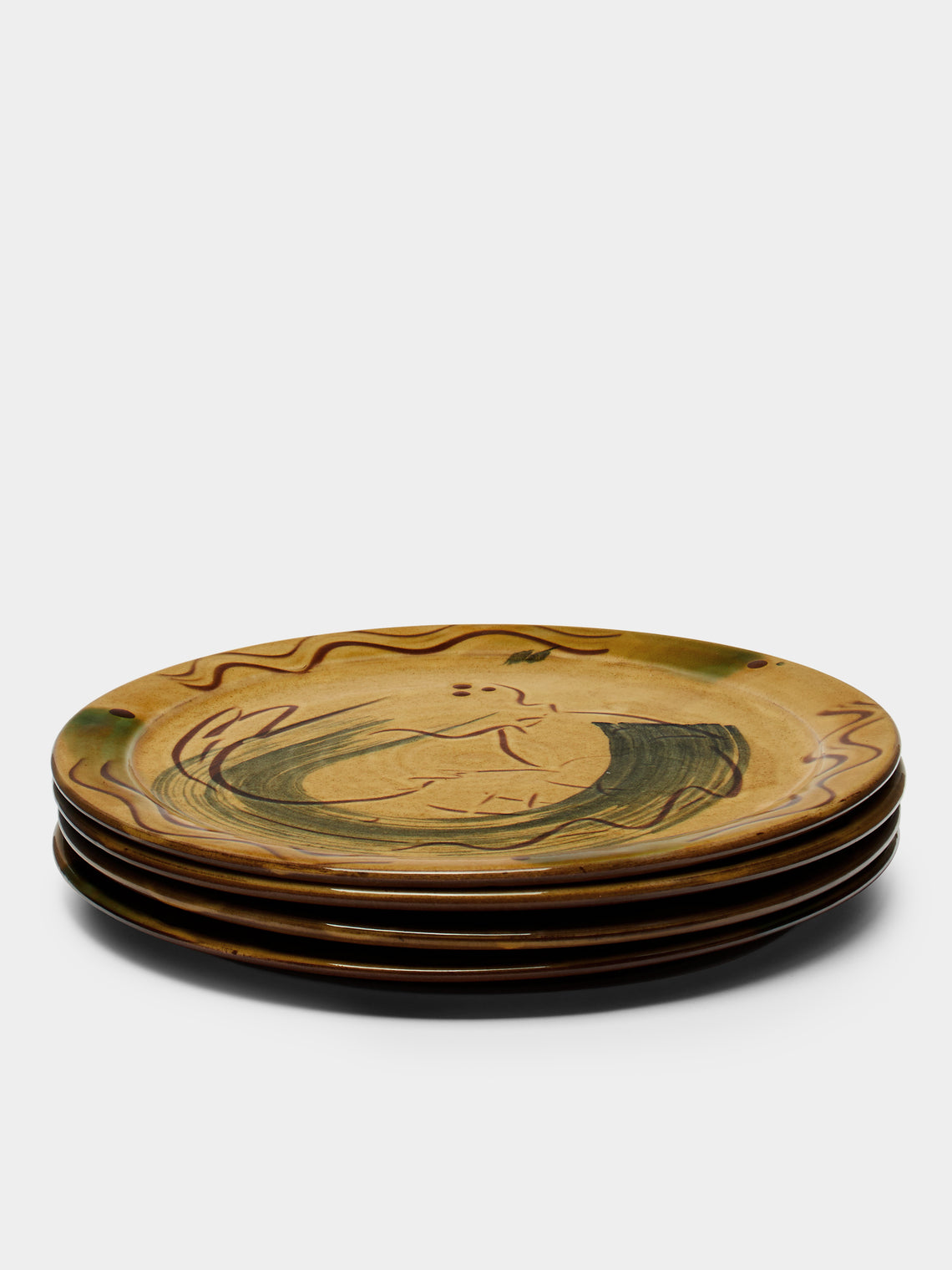 Mike Parry - Slipware Fish Dinner Plates (Set of 4) -  - ABASK