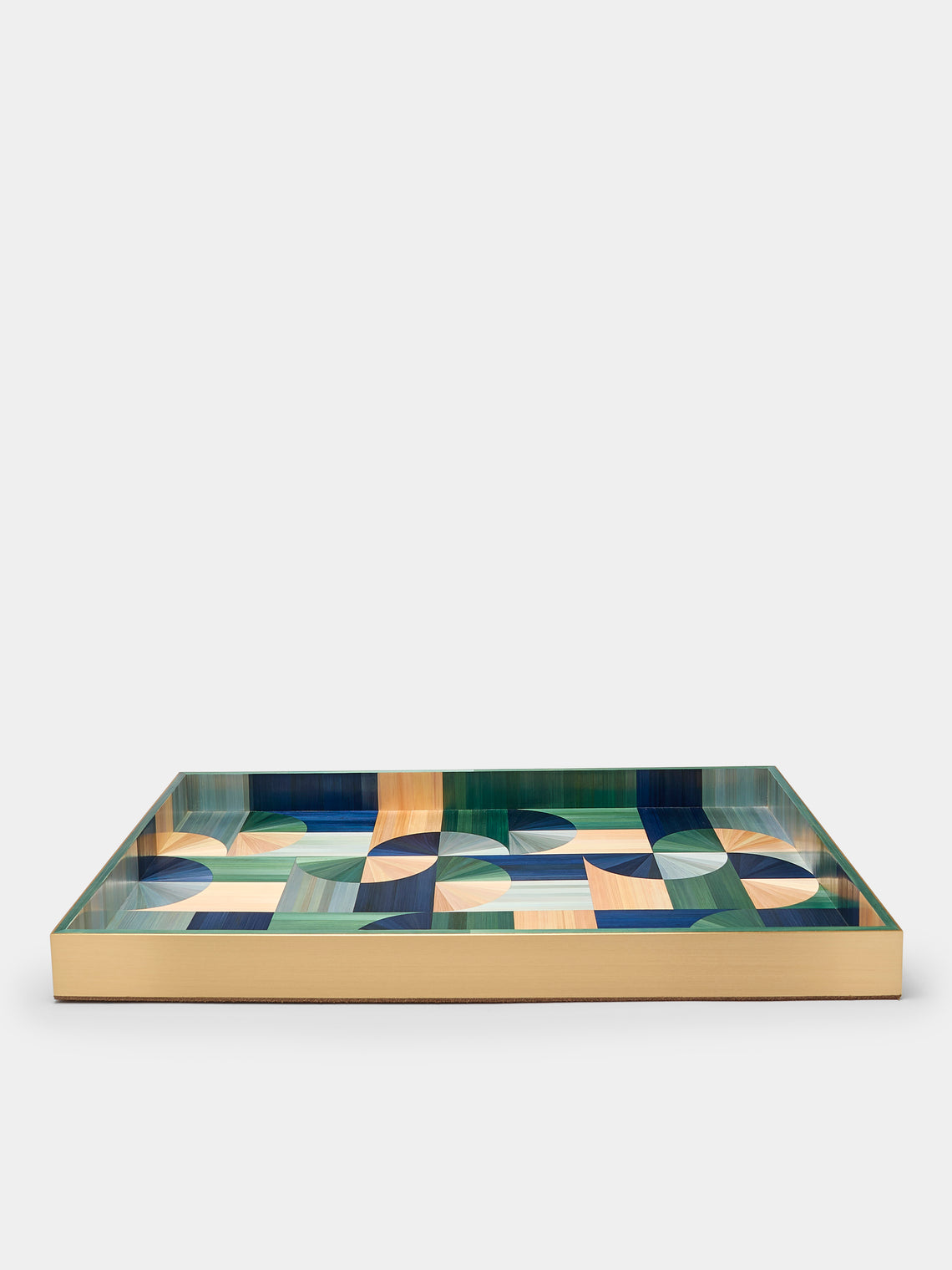 Ruda Studio - 60s Rye Straw Inlay Wood Tray -  - ABASK
