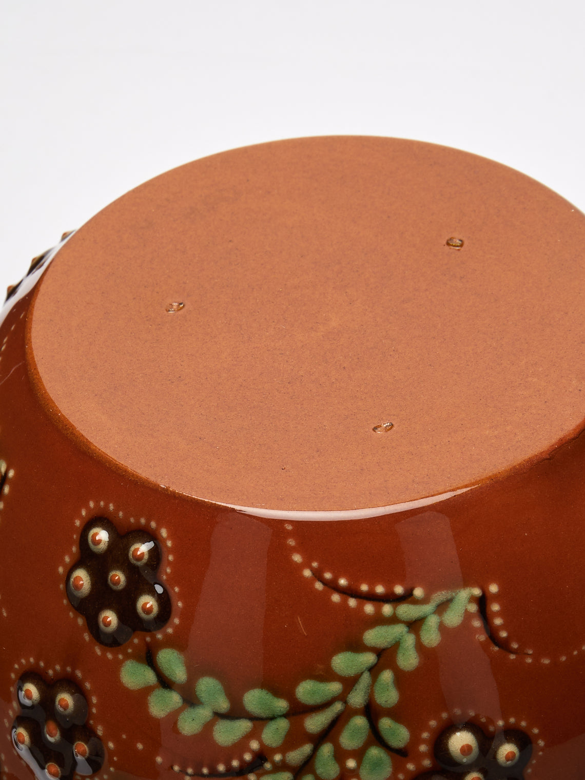 Poterie d’Évires - Flowers Hand-Painted Ceramic Small Round Vase -  - ABASK
