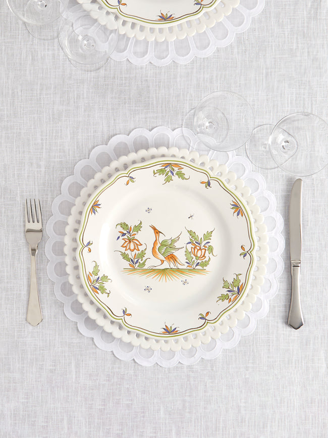 Los Encajeros - Zurbano Embroidered Linen Placemats (Set of 4) - White - ABASK