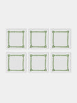 Los Encajeros - Tokyo Linen Coasters (Set of 6) - White - ABASK - 