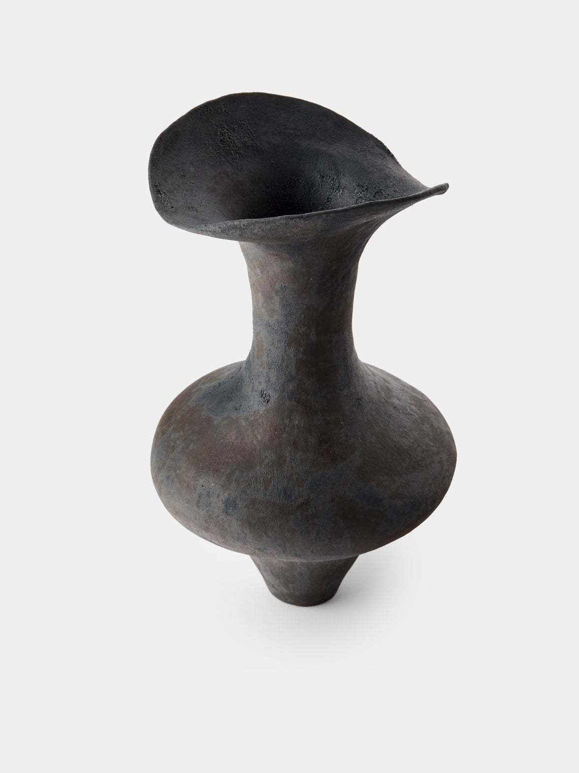 By Raffaella - Elisa Hand-Coiled Stoneware Vase (12in/30cm) - Black - ABASK