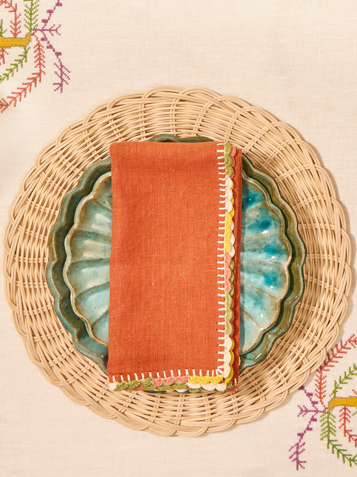 Anut Cairo - Luxor Hand-Crocheted Linen Napkins (Set of 4) -  - ABASK