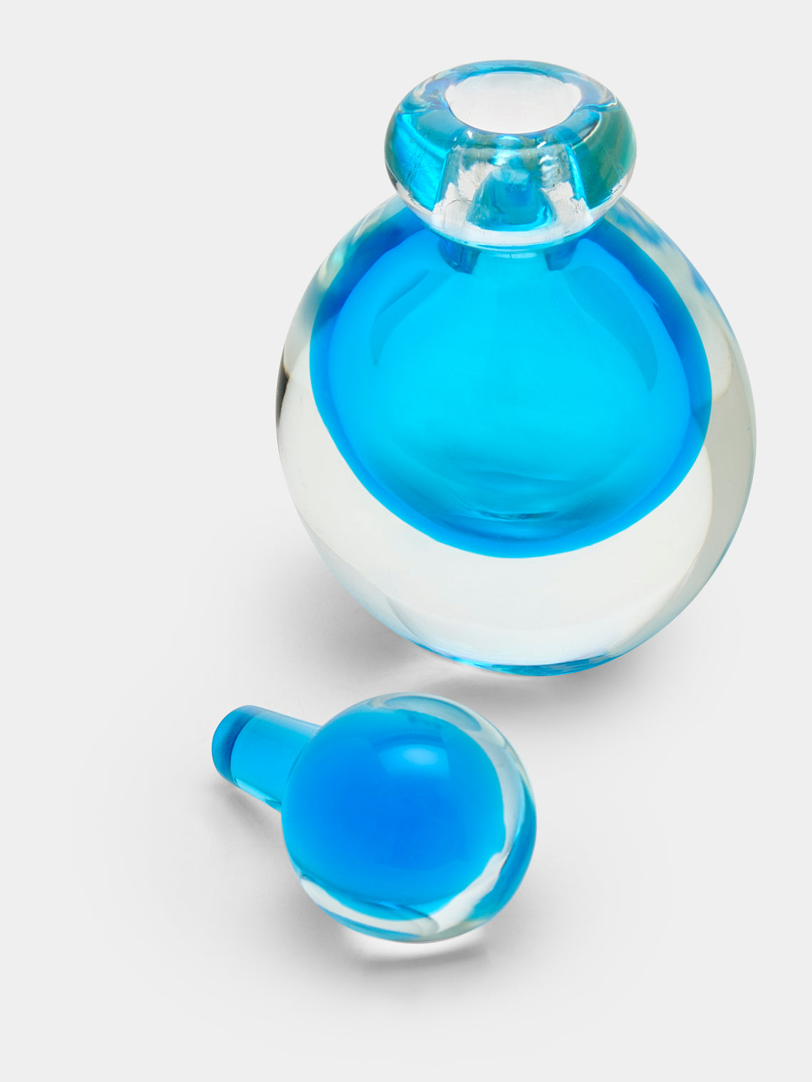 Antique and Vintage - 1950s Flavio Poli Murano Glass Perfume Bottle - Blue - ABASK