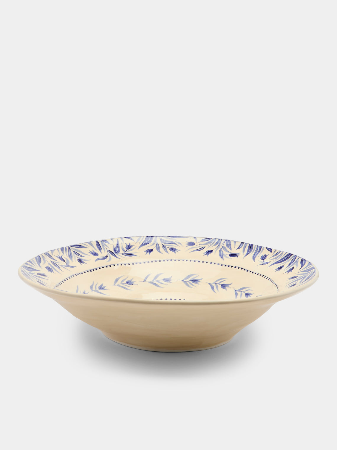 Rosanna Corfe - Birds and Bluebells Hand-Painted Ceramic Fruit Bowl - Cream - ABASK - 
