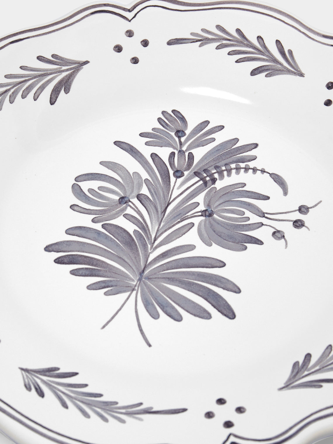 Bourg Joly Malicorne - Antique Fleurs Hand-Painted Ceramic Dessert Plates (Set of 4) -  - ABASK