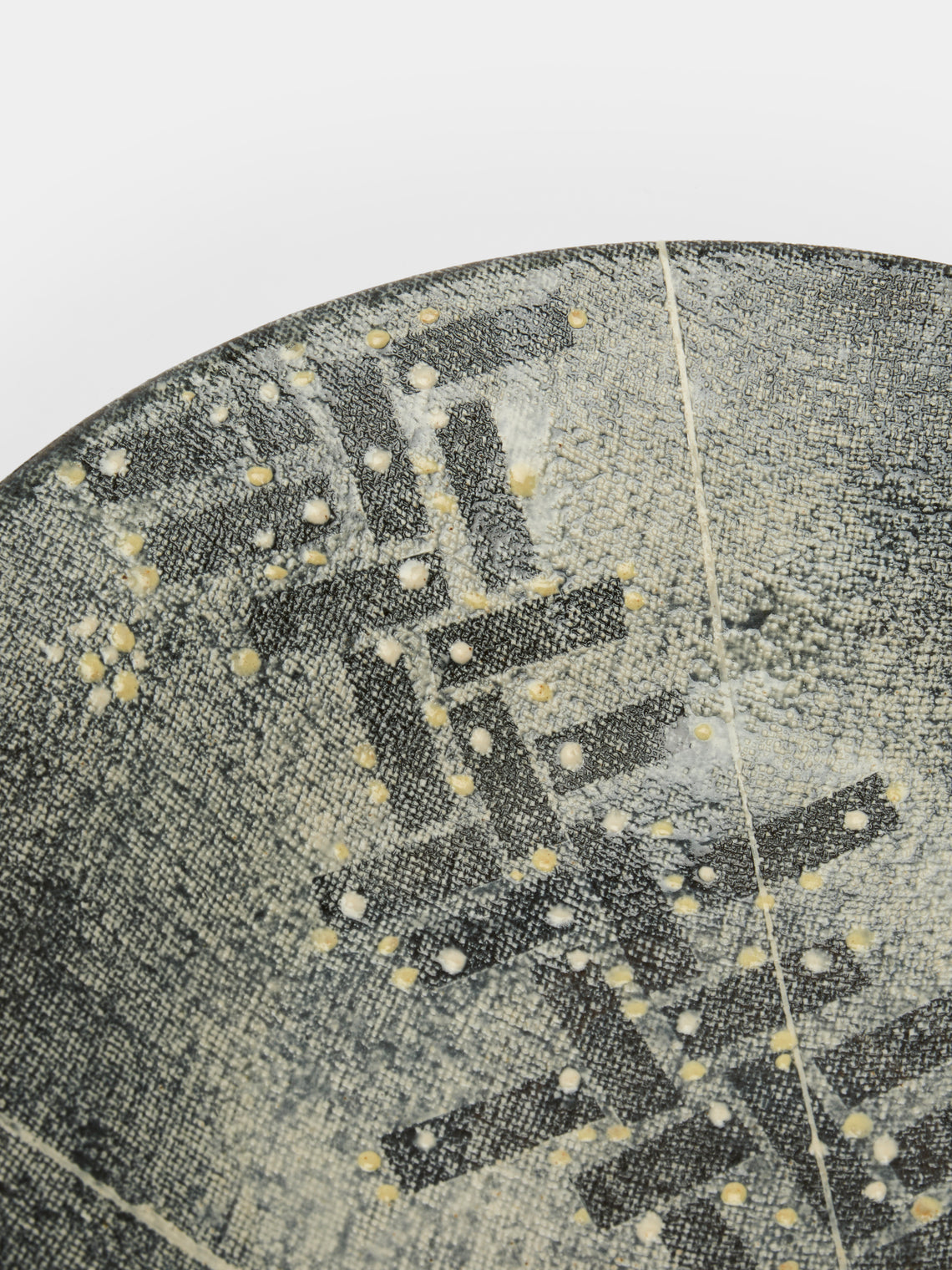 Masumi Ando - Textured Ceramic Plate (13.5in/34cm) - Gray - ABASK