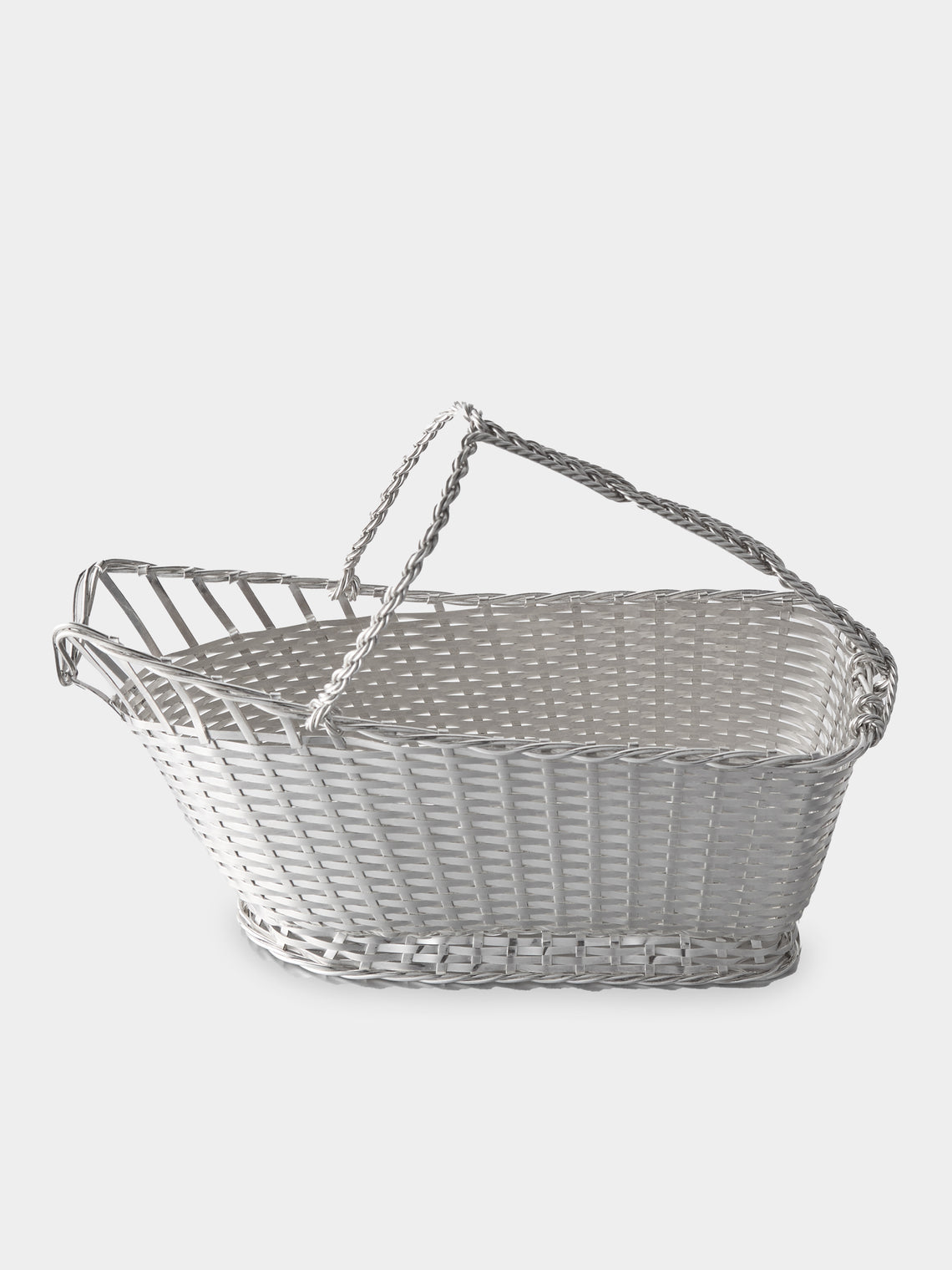 Antique and Vintage - Mid-Century Christofle Silver-Plated Wine Basket - Silver - ABASK