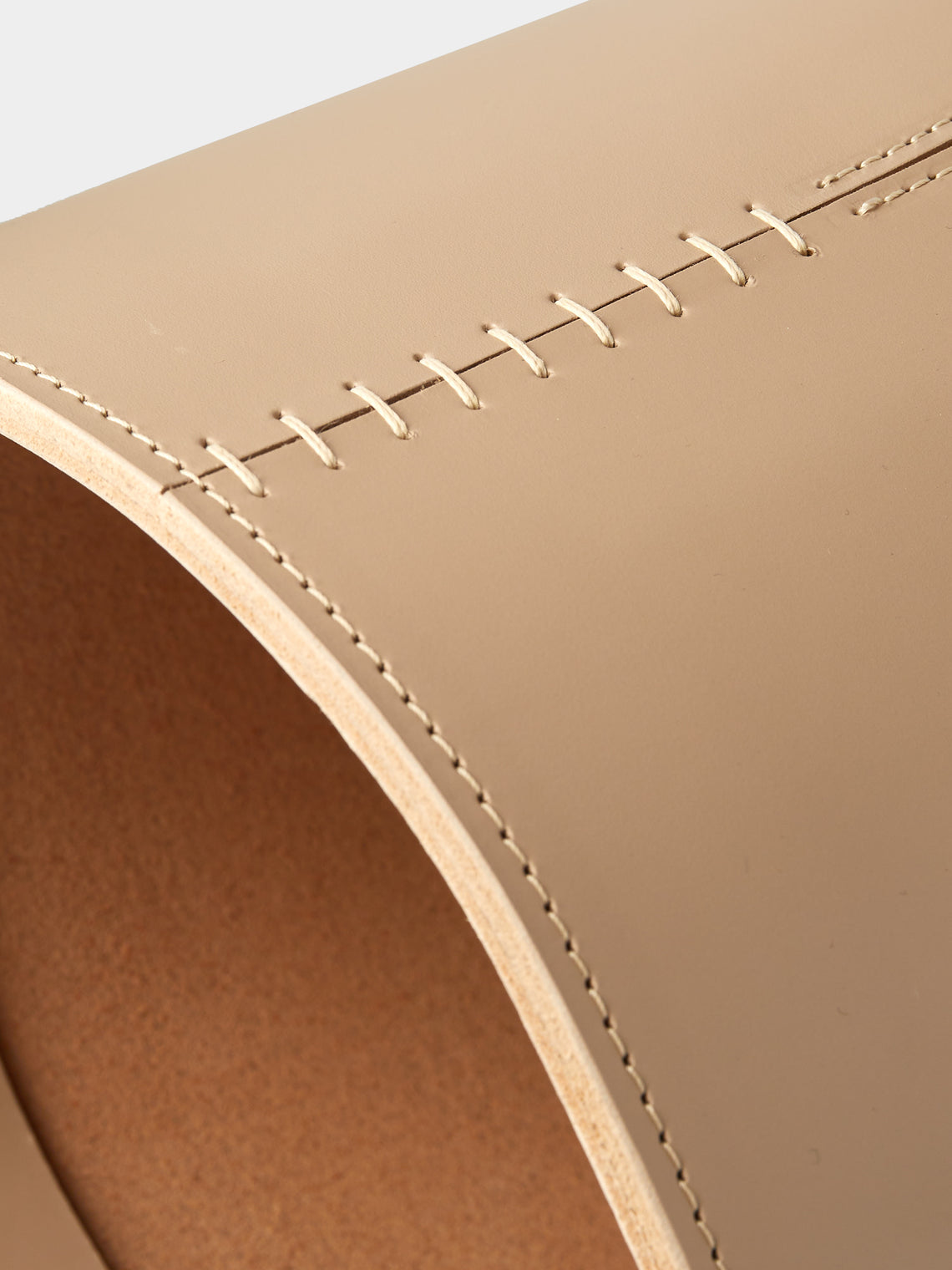 Rabitti 1969 - Orvieto Leather Wastepaper Bin - Beige - ABASK