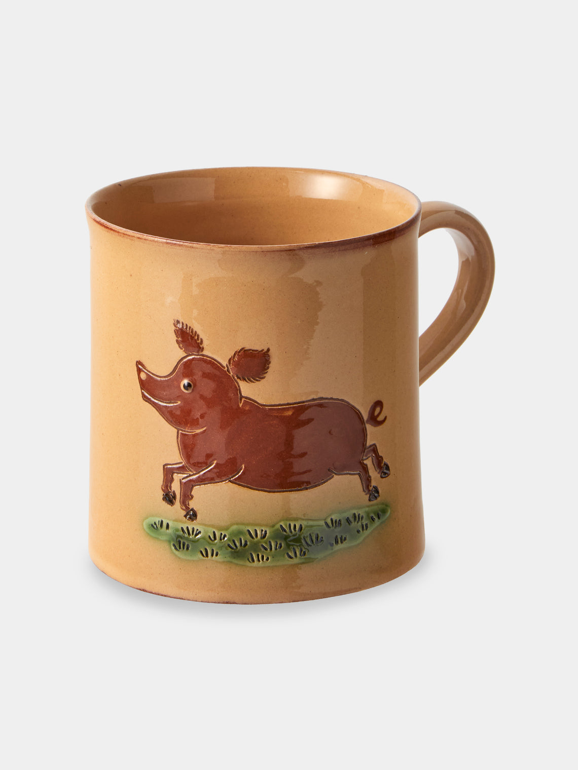 Poterie d’Évires - Animals Hand-Painted Ceramic Mugs (Set of 4) - Cream - ABASK