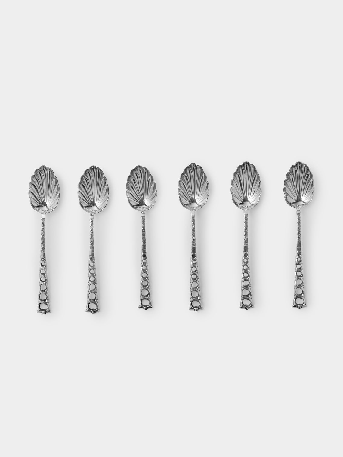 Antique and Vintage - 1898 British Chester Sterling Silver Teaspoons (Set of 6) - Silver - ABASK