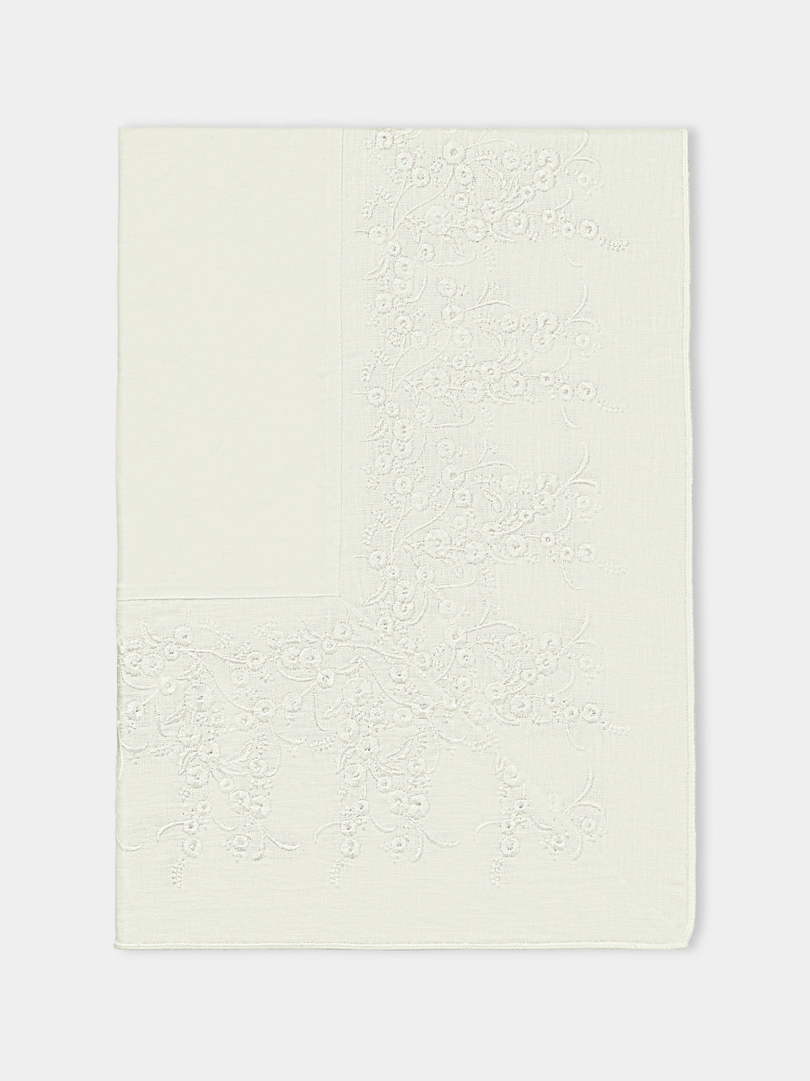Borgo delle Tovaglie - Venaria Embroidered Linen Square Tablecloth - Ivory - ABASK - 