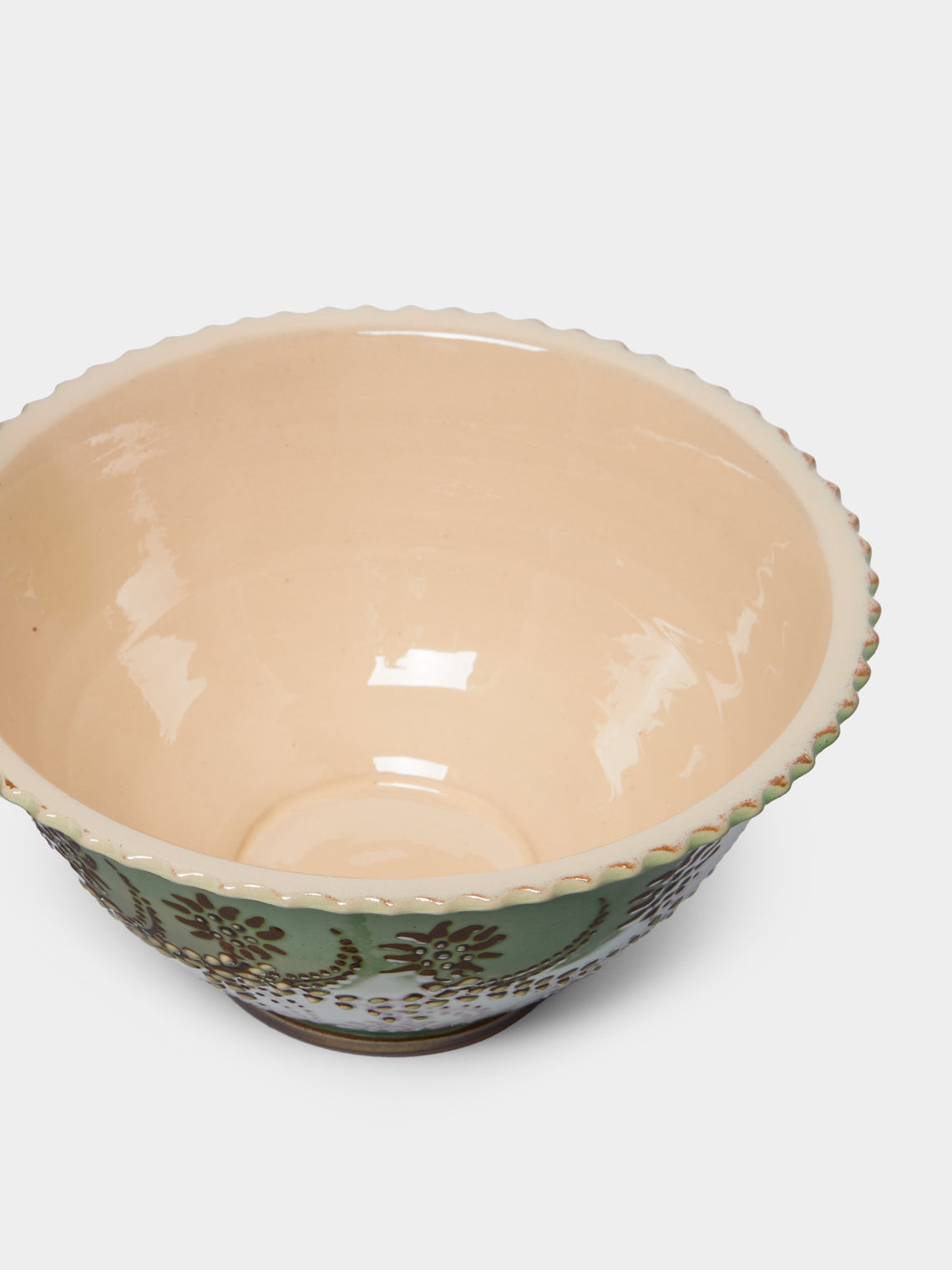 Poterie d’Évires - Flowers Hand-Painted Ceramic Fluted Bowl -  - ABASK