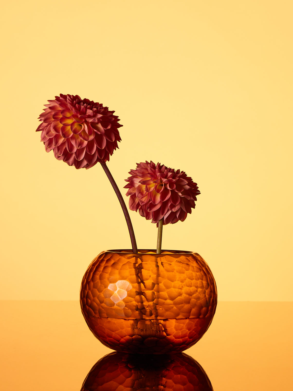 Micheluzzi Glass - Bocia Ambra Diamante Hand-Blown Murano Glass Vase (6in/15cm) - Orange - ABASK