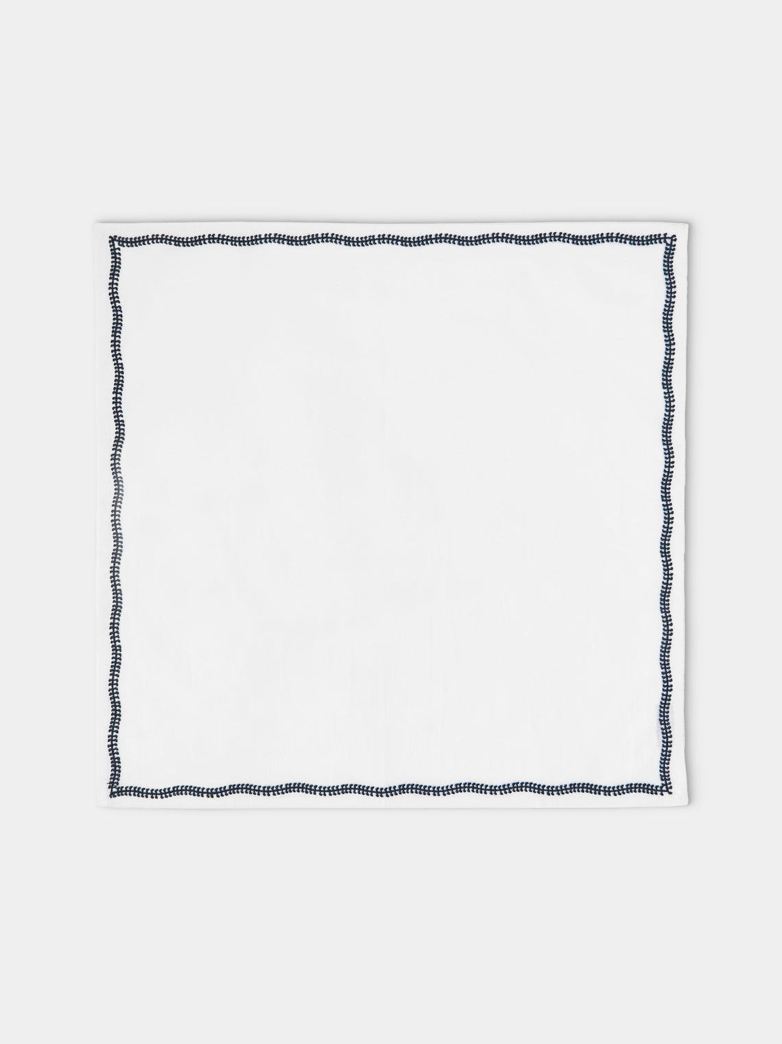 Chamois - Embroidered Linen Napkins (Set of 4) - White - ABASK