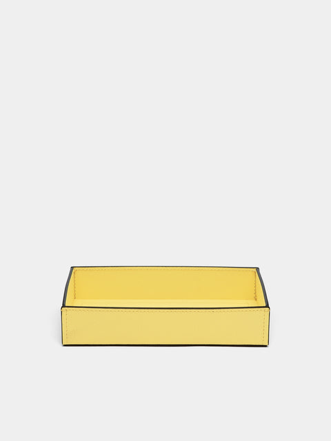 Giobagnara - Marea Leather Small Tray - Yellow - ABASK - 