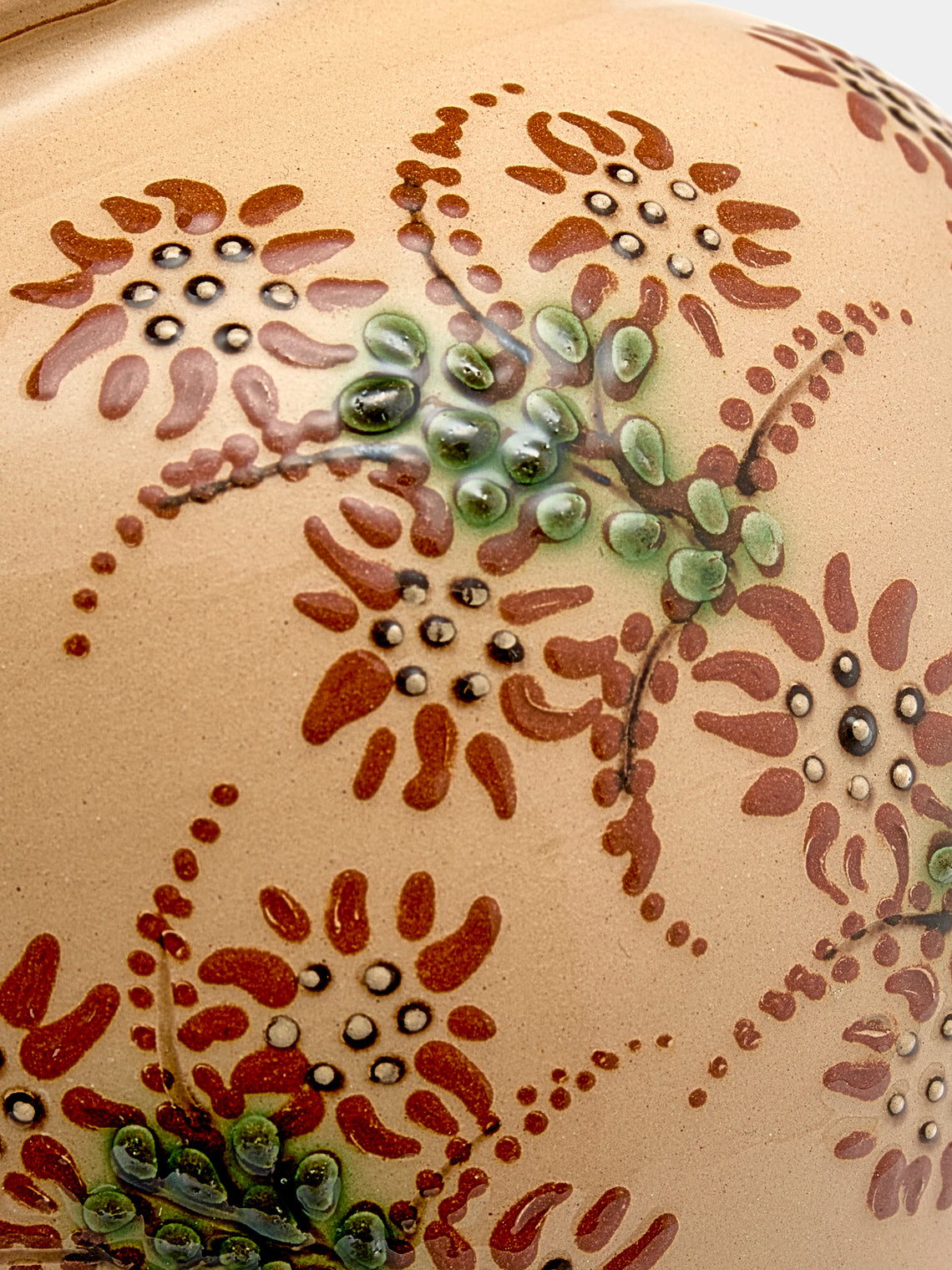 Poterie d’Évires - Flowers Hand-Painted Ceramic Vase - Cream - ABASK