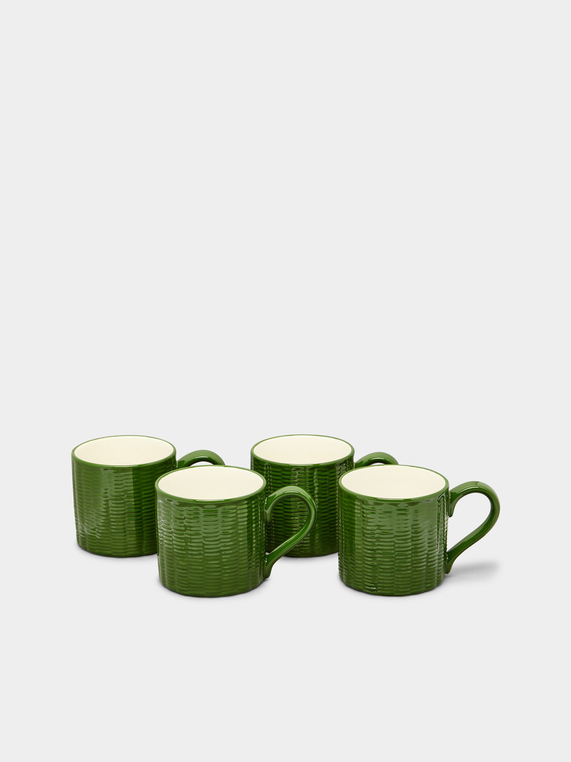 Este Ceramiche - Wicker Hand-Painted Ceramic Mugs (Set of 4) -  - ABASK
