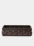 Riviere - Woven Leather Tray (10in/25cm) - Dark brown - ABASK - 