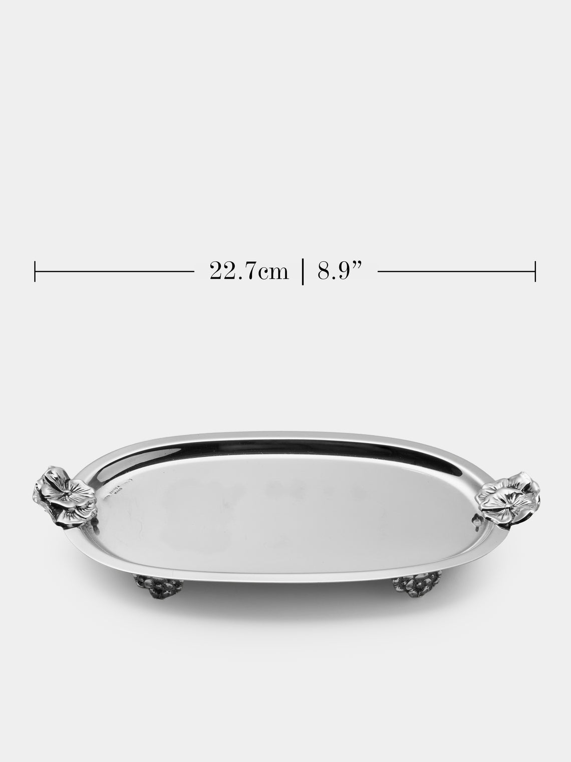 Antique and Vintage - 1970s Oval Tray - Silver - ABASK