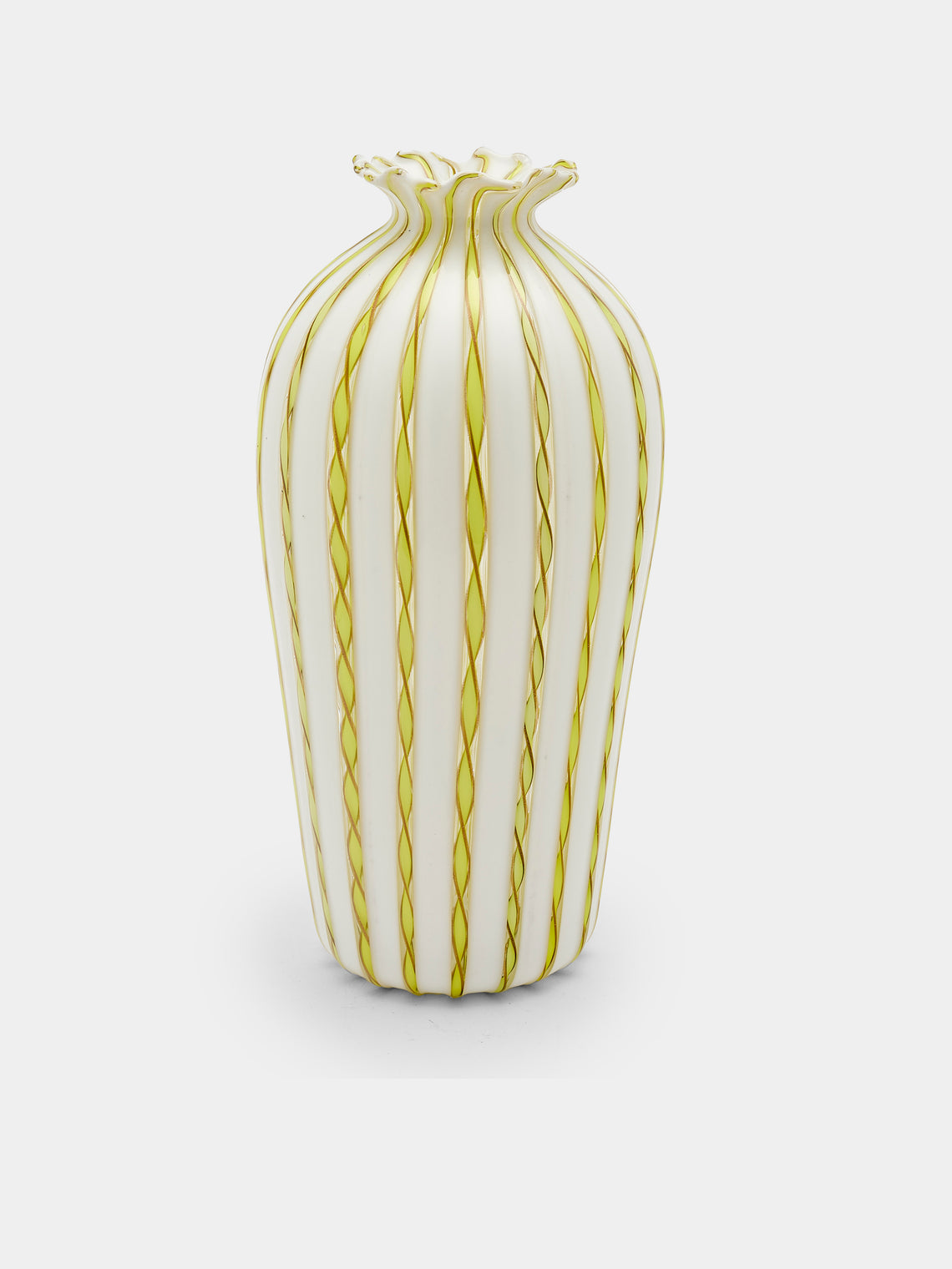 Antique and Vintage - 1930s Fratelli Toso Murano Glass Vase - Yellow - ABASK - 