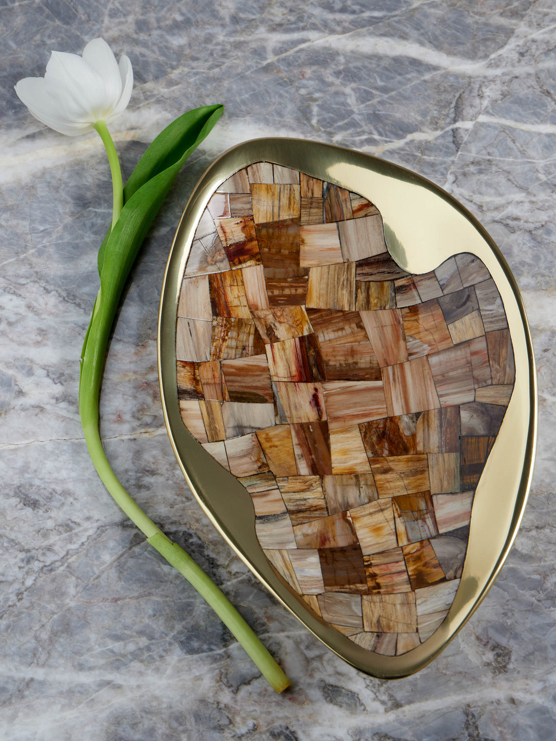 Viya - Vista Brass and Semi-Precious Stone Medium Bowl -  - ABASK