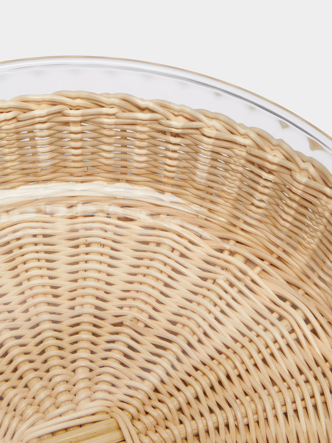 Mila Maurizi - Anemone Handwoven Wicker and Glass Large Baking Dish -  - ABASK