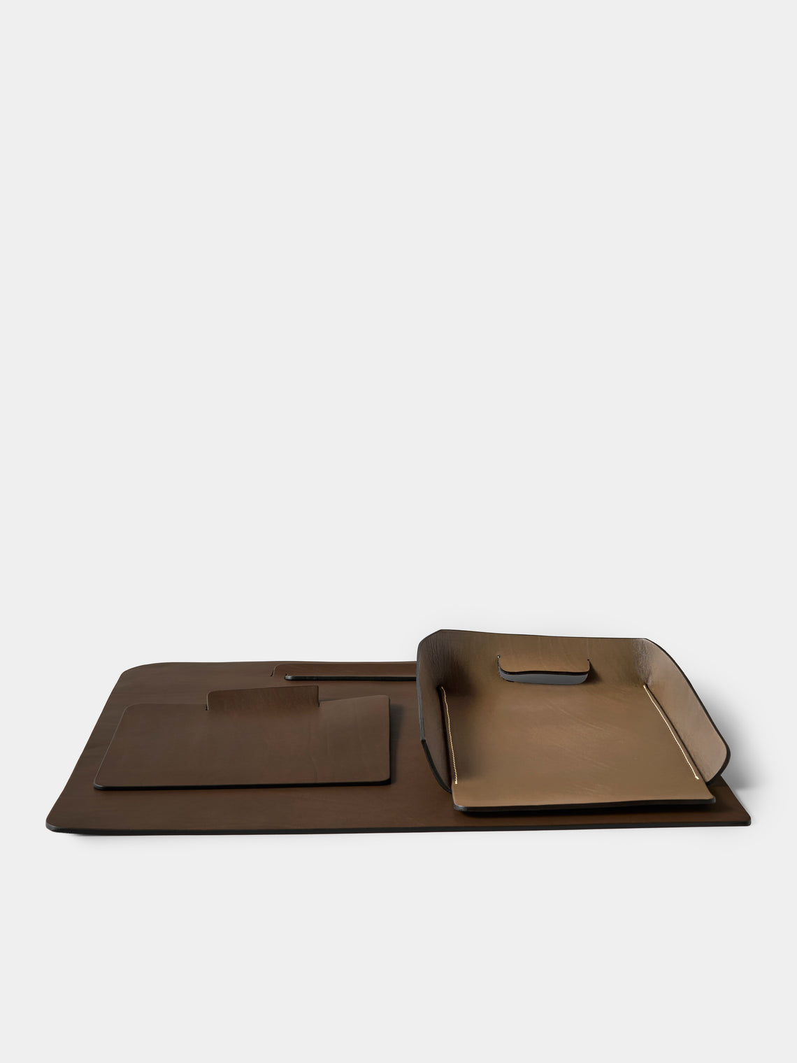 Oscar Maschera - Simone Leather Desk Set - Dark Brown - ABASK