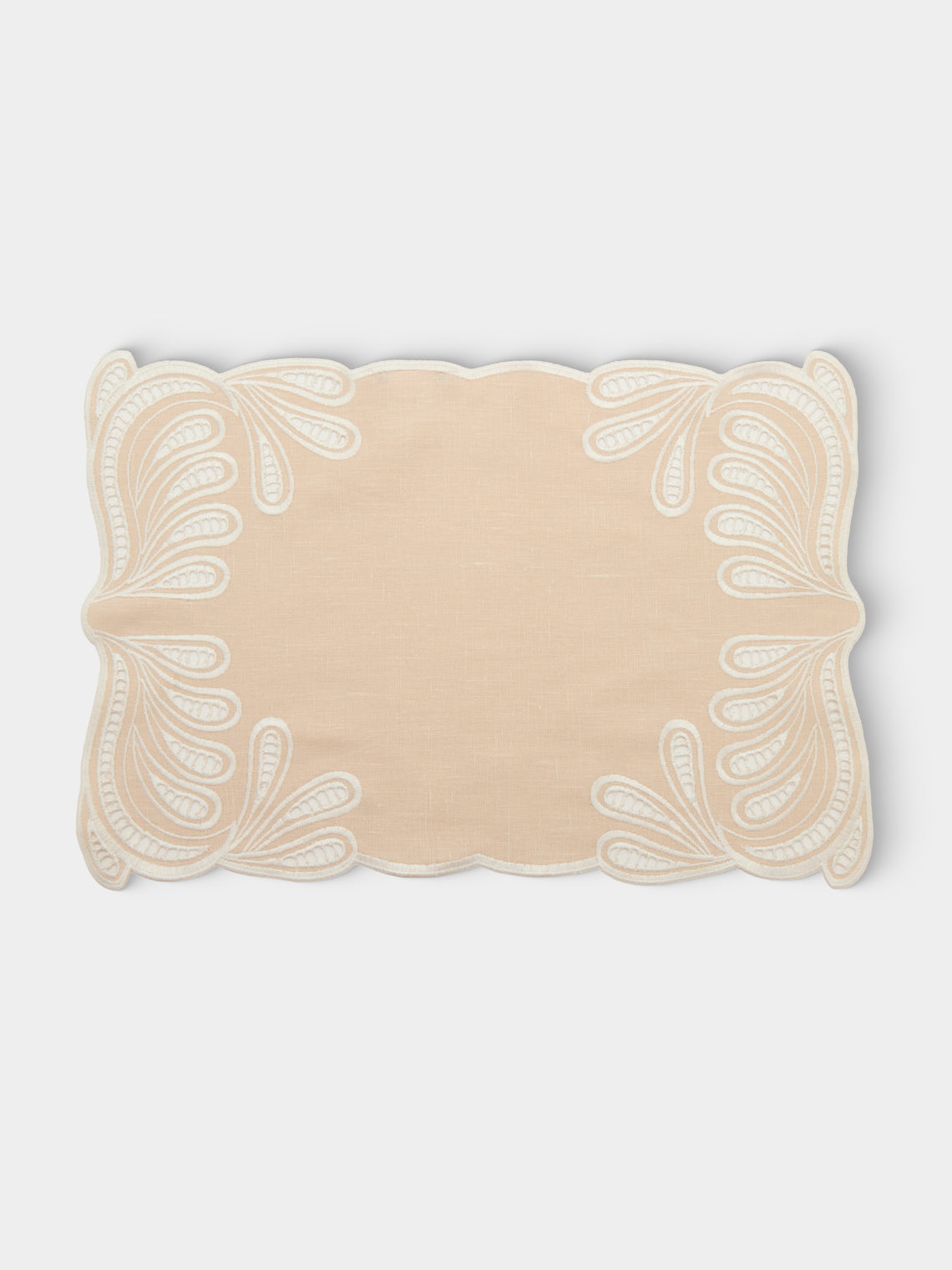 Borgo delle Tovaglie - Tecla Embroidered Linen Placemats (Set of 4) - Natural - ABASK - 