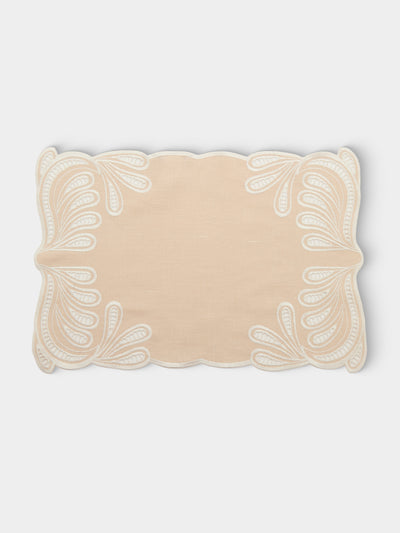 Borgo delle Tovaglie - Tecla Embroidered Linen Placemats (Set of 4) - Natural - ABASK - 