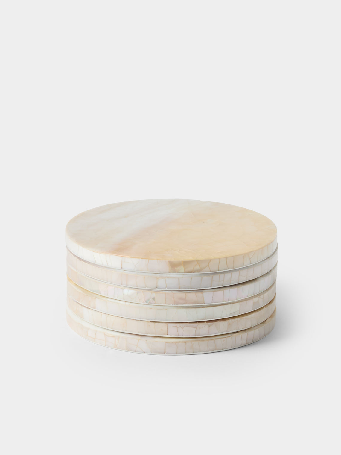 Objet Luxe - Mother-of-Pearl Coasters (Set of 6) - Ivory - ABASK