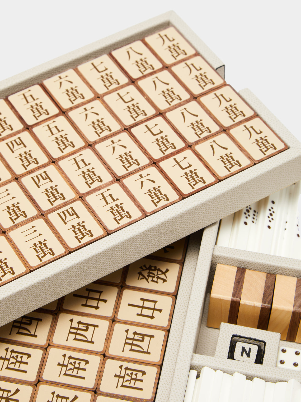 Giobagnara - Leather Mahjong Lux Set - Beige - ABASK