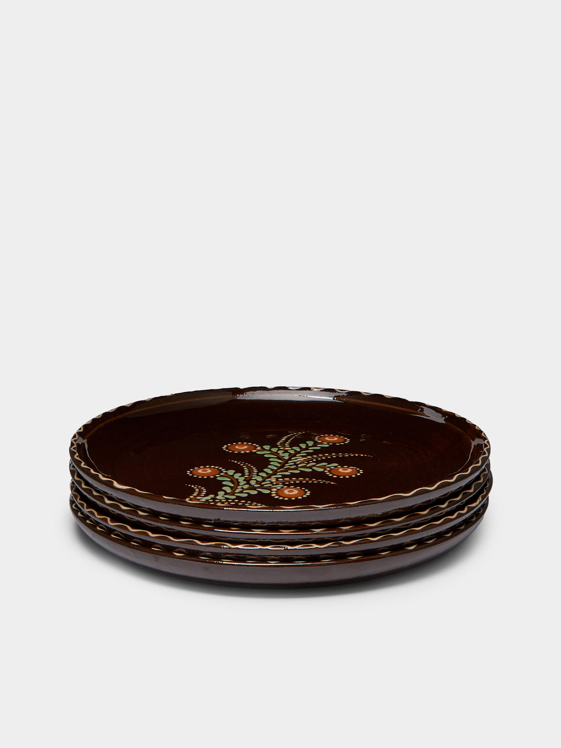 Poterie d’Évires - Flowers Hand-Painted Ceramic Small Plates (Set of 4) -  - ABASK