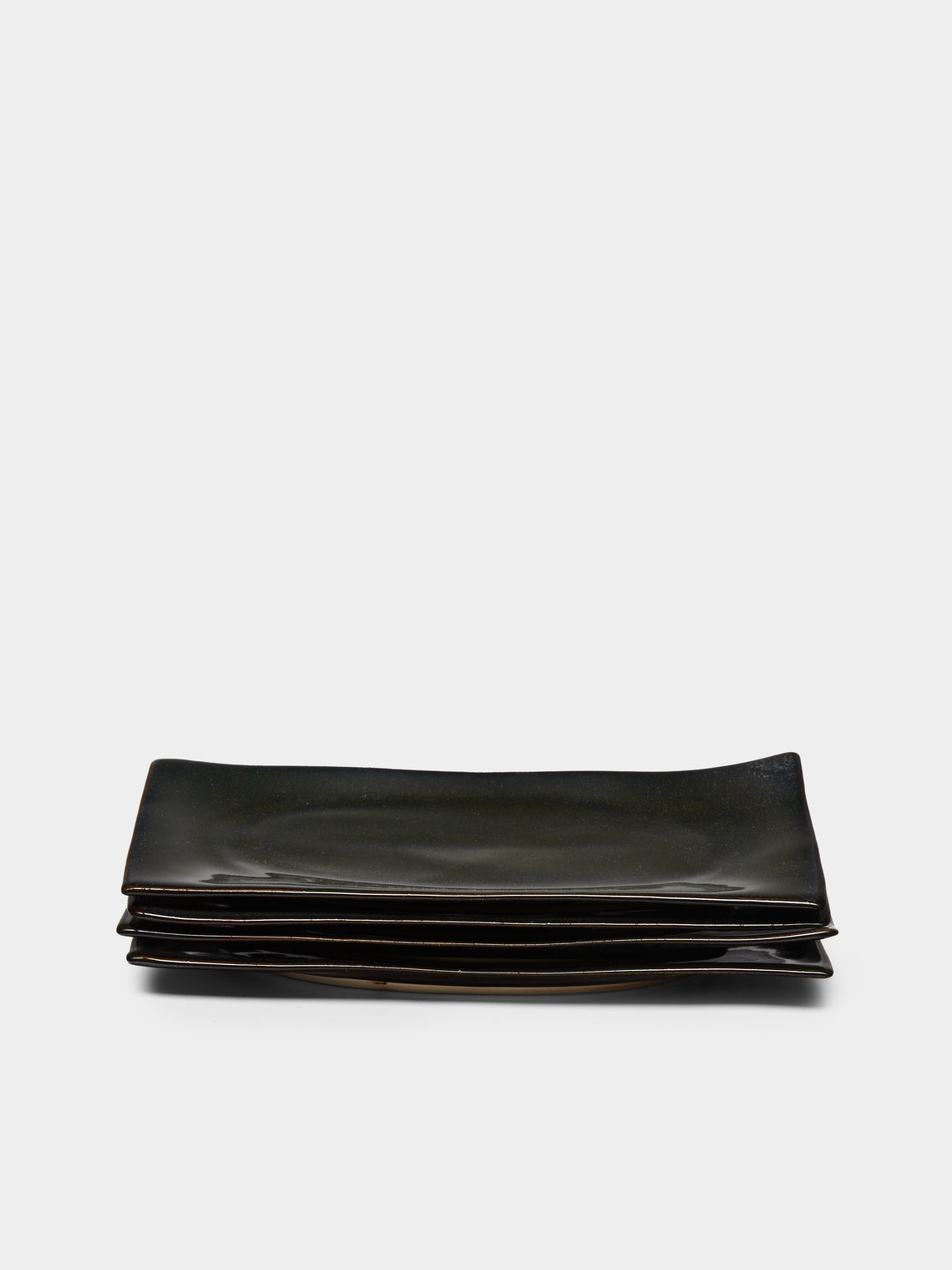 Mervyn Gers Ceramics - Hand-Glazed Ceramic Short Rectangular Sushi Plates (Set of 4) -  - ABASK