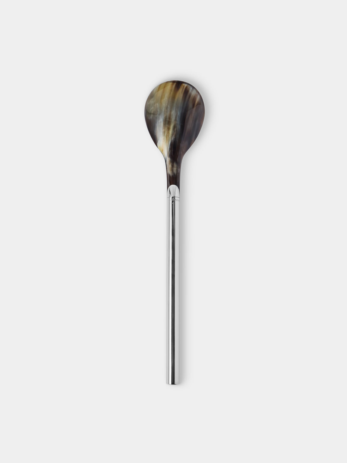 San Lorenzo - 1979 Afra and Tobia Scarpa Sterling Silver and Horn Salad Servers (Set of 2) - Silver - ABASK