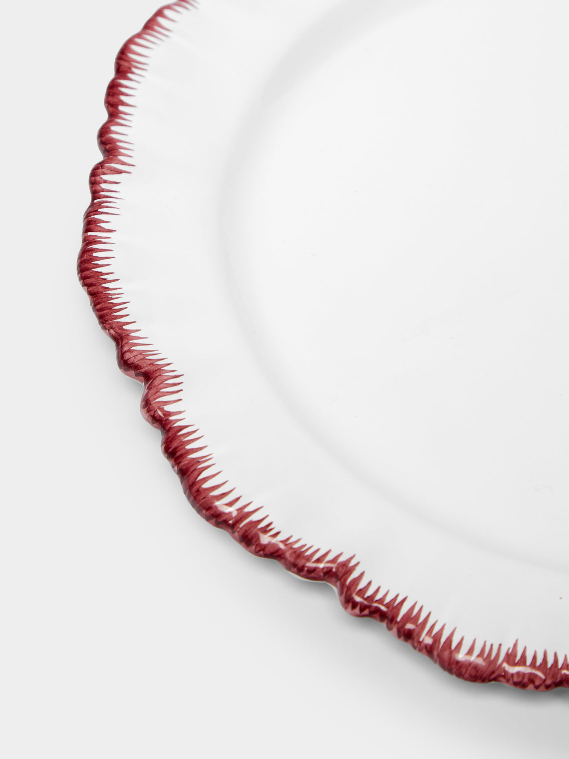 Atelier Soleil - Combed Edge Hand-Painted Ceramic Dinner Plates (Set of 4) -  - ABASK