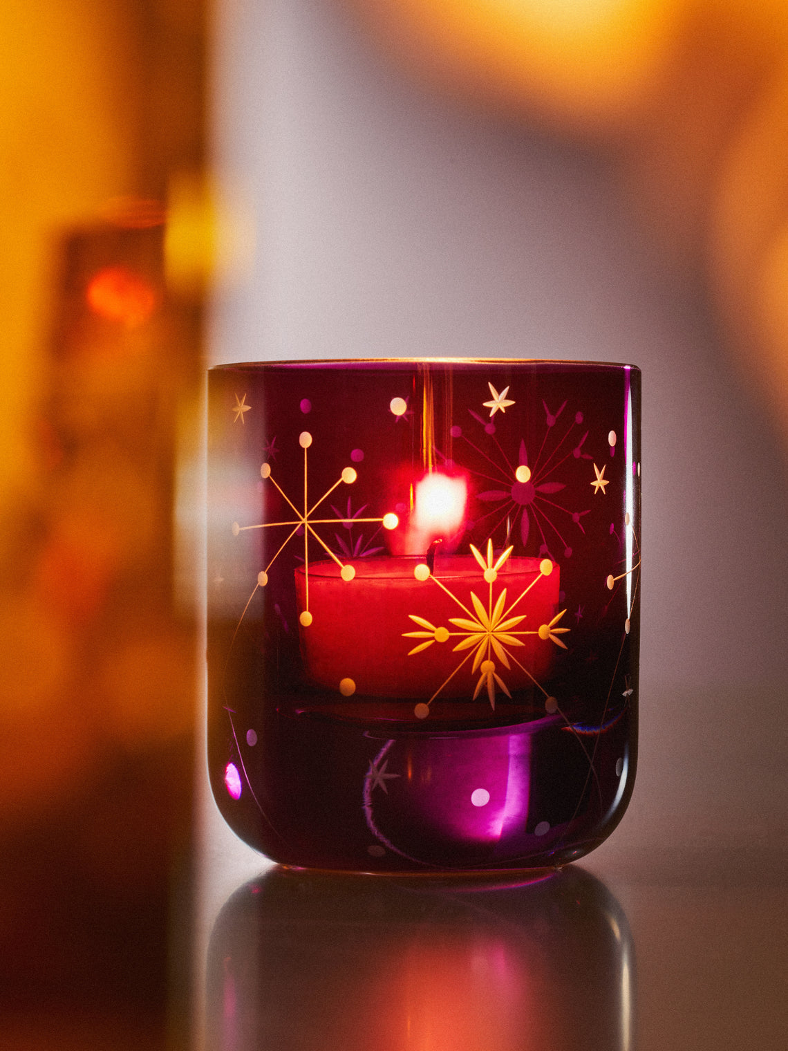 Artel - Fireworks Hand-Engraved Crystal Votive Candle Holders (Set of 2) -  - ABASK