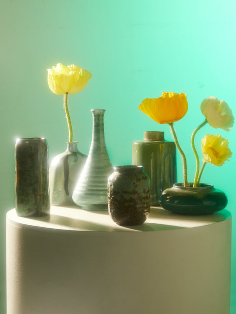 Antique and Vintage - Mid-Century Artist Pottery Ceramic Bud Vases (Set of 6) -  - ABASK