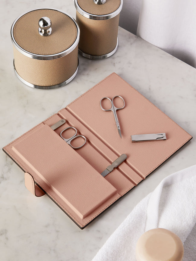 Giobagnara - Vals Leather Manicure Travel Set - Light pink - ABASK
