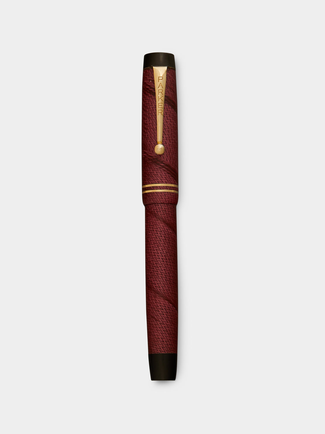 Antique and Vintage - 1950s Parker Duofold Junior Rose Herringbone Fountain Pen -  - ABASK - 