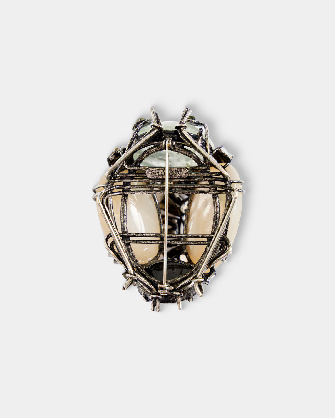 Mahnaz Collection - Women's Vintage Iradj Moini 18-Karat Gold-Plated Brass, Peridot, Citrine, Onyx, Pearl and Swarovski Crystal Brooch Pendant - Multiple - ABASK