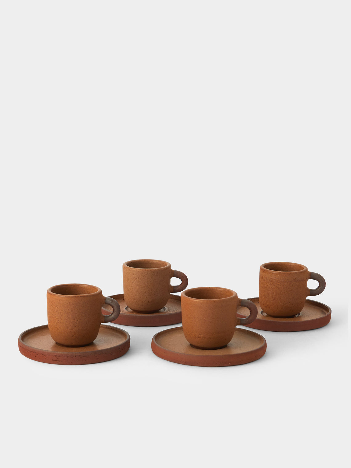 Andrea Tsang - Terra Stoneware Espresso Cups and Saucers (Set 4) -  - ABASK