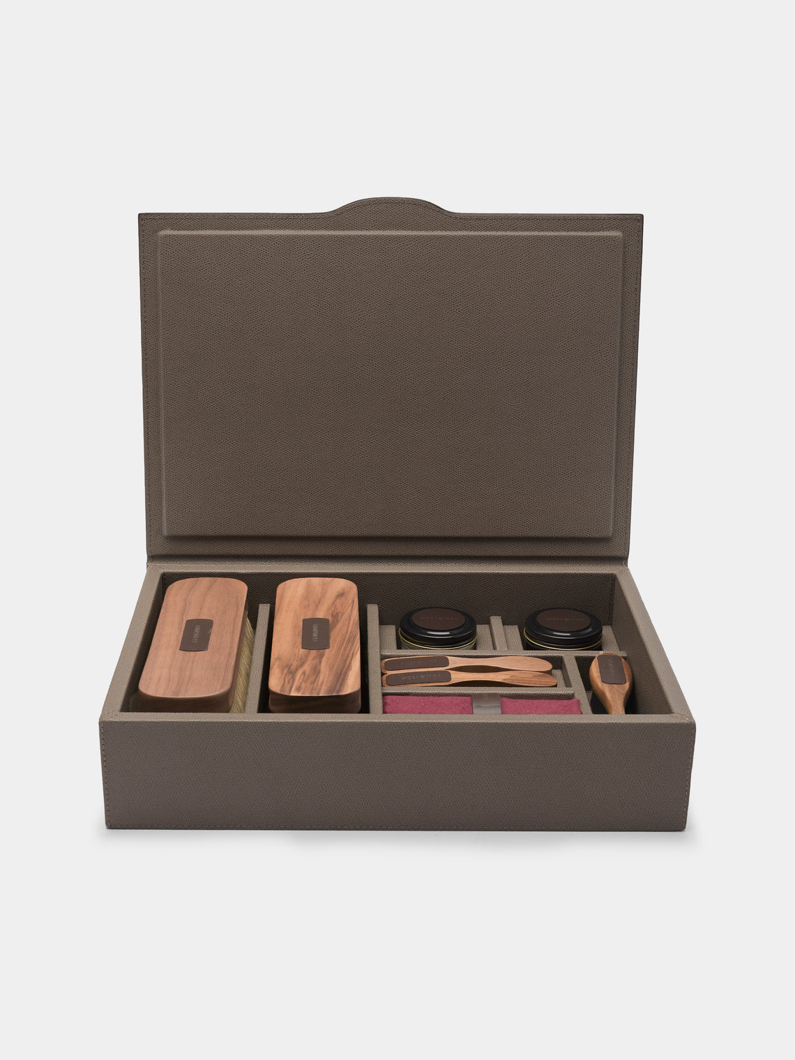 Giobagnara - Luna Wood and Leather Shoe Care Set - Gray - ABASK - 