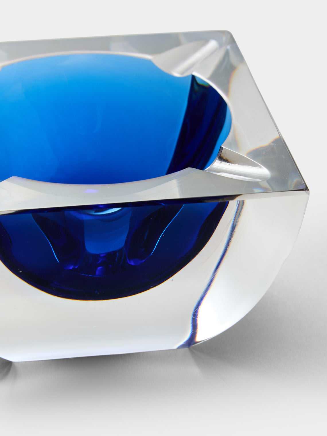 Antique and Vintage - 1970s Murano Glass Ashtray - Blue - ABASK