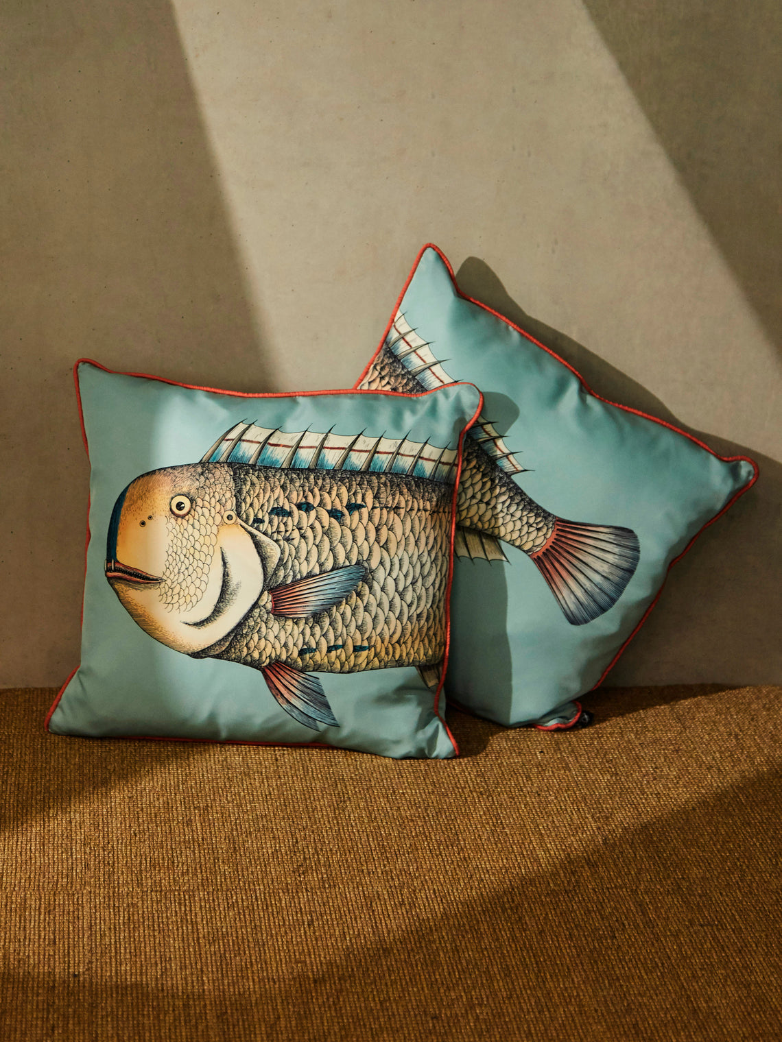 Fornasetti - Grande Pesce Silk Cushions (Set of 2) -  - ABASK