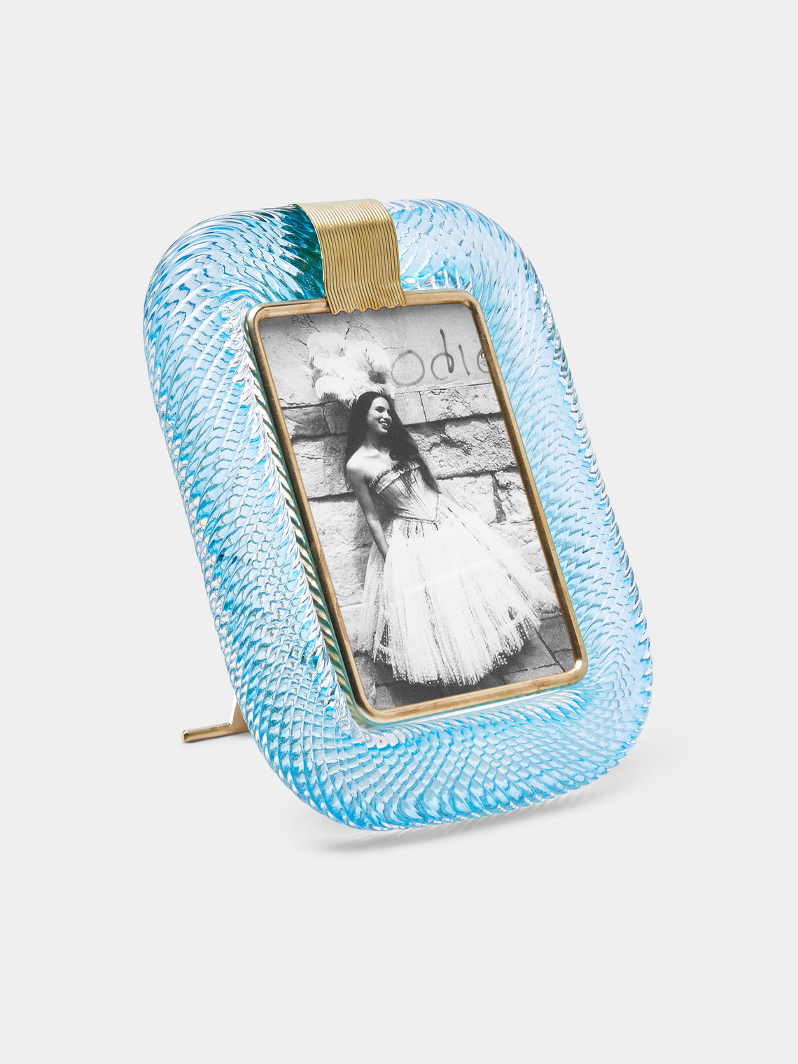 Antique and Vintage - 1960s Murano Glass Photo Frame - Blue - ABASK - 