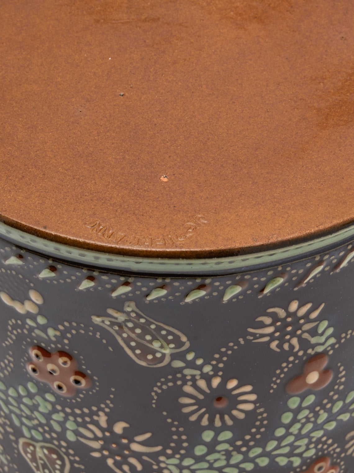 Poterie d’Évires - Flowers Hand-Painted Ceramic Large Lidded Pot -  - ABASK
