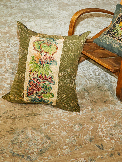 By Walid - 19th-Century French Needlepoint Wool Cushion -  - ABASK