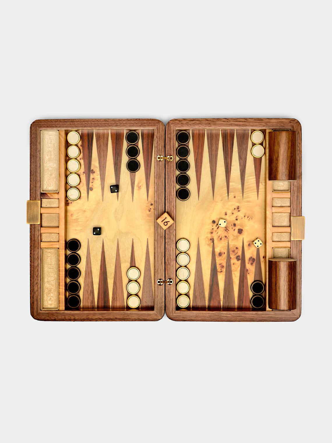 Forwood Design - Faux Shagreen Travel Backgammon Set - Black - ABASK